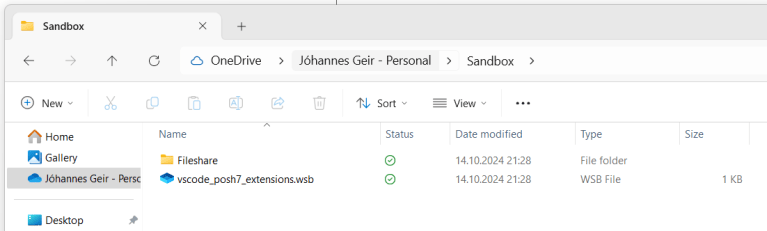 Adding VS Code Toolbox to Windows Sandbox – Jóhannes's blog